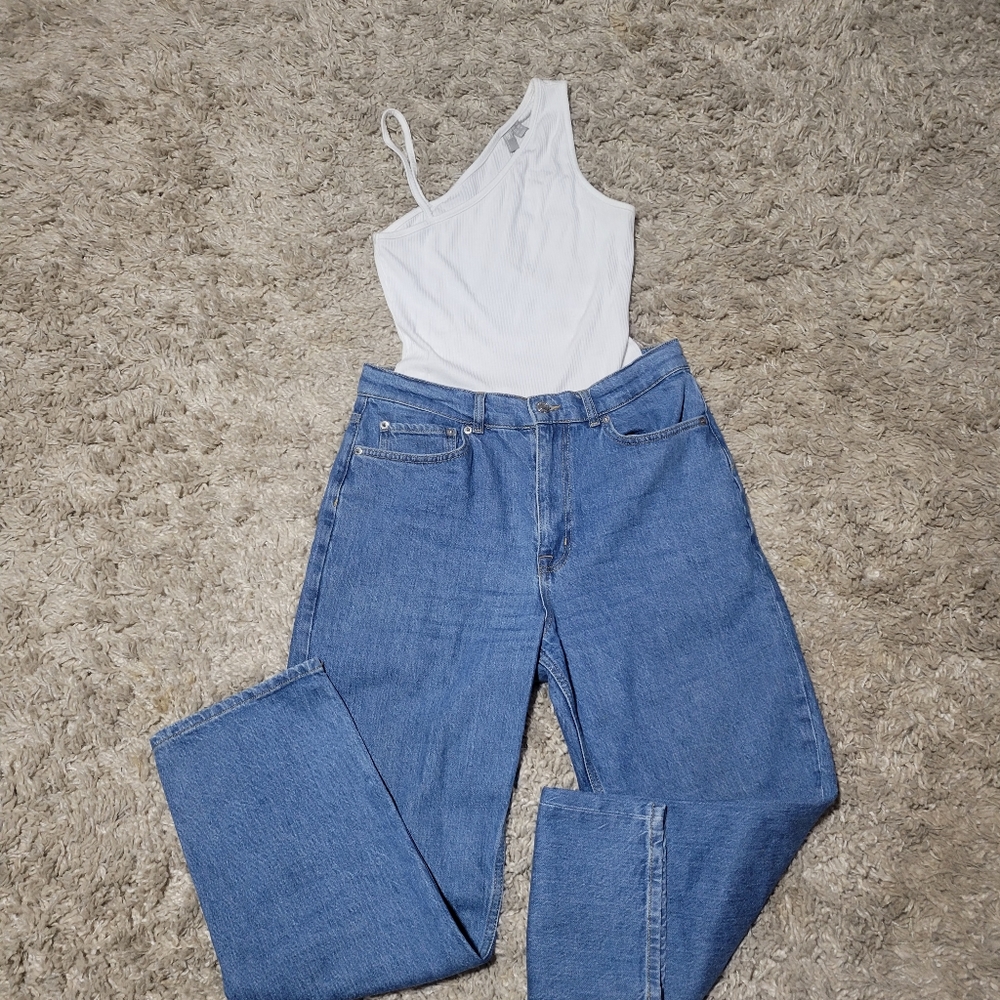 ASOS Design Jeans and White tank bodysuit.Sold together